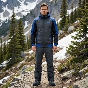 Nike Flight Snowboarding Jacket Mens S Black Blue 5K Waterproof Gorpcore Rare